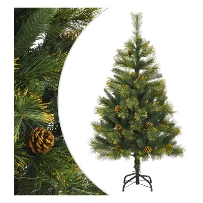 (150 cm) vidaXL Artificial Hinged Christmas Tree Decor Pre Lit Xmas Tree with Cones