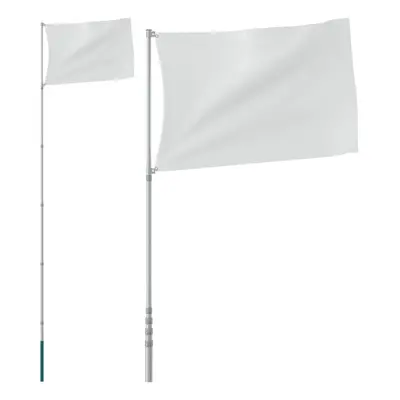 vidaXL Telescopic Flagpole Silver 5.55 m Aluminium Outdoor Camping Flag Pole