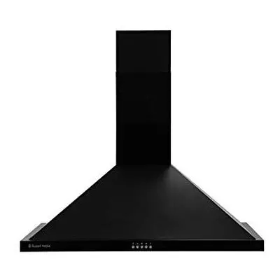 RHSCH901B 90cm Wide Function LED Light Cooker Hood Black Stainless Steel