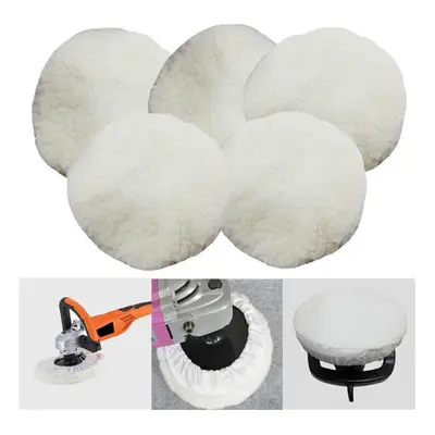 5pcs 210mm Polisher Buffer Pads Set Soft Wool Bonnet Pad With Loop for Polishing Buffing