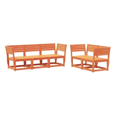 vidaXL Garden Sofa Set Piece Outdoor Corner Sofa Wax Brown Solid Wood Pine