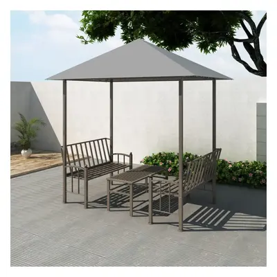 vidaXL Garden Pavilion with Table and Benches Anthracite Patio Gazebo Marquee