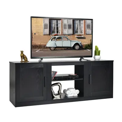 58" Console Table TV Stand for 65" TV W/ Removable Shelves & Doors