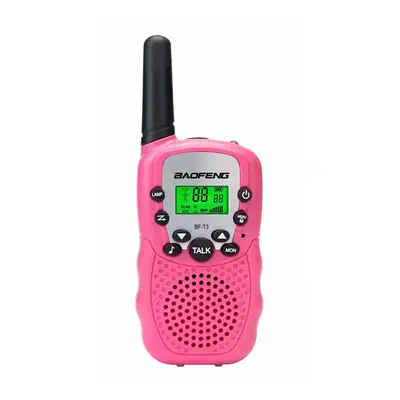 (Pink) 2Pcs Radio Walkie Talkie UHF462-467MHz Channel Two-Way Radio Transceiver Built-in Flashli