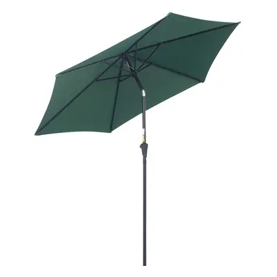 Outsunny 2.6M Patio Umbrella Parasol Sun Shade Garden Aluminium Green