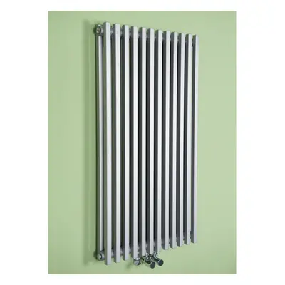 (Silver, 1000x535mm) WarmeHaus Vertical Column Designer Radiator Double Panel Bathroom Rad