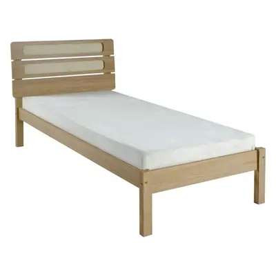 Santana 3ft Single Bed Frame in Light Oak and Rattan Effect