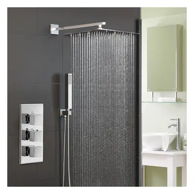 Olive Way Square Concealed Thermostatic Hand Held Bath Shower Slim Head