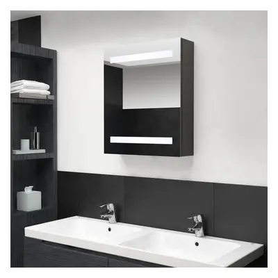 vidaXL LED Bathroom Mirror Cabinet Anthracite Washroom Storage Vanity Unit