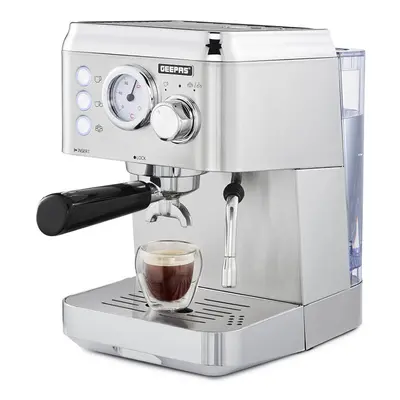 Geepas Espresso &Cappuccino Coffee Machine with Milk Frother 1.8L Tank