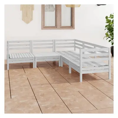 vidaXL Garden Lounge Set Outdoor Lounge Set Piece Solid Wood Pine White