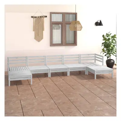 vidaXL Garden Lounge Set Outdoor Lounge Set Piece White Solid Wood Pine