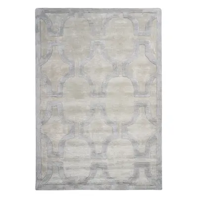 Viscose Area Rug x cm Beige and Grey GWANI