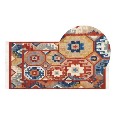 Wool Kilim Area Rug x cm Multicolour LUSARAT