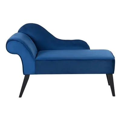 Left Hand Velvet Chaise Lounge Cobalt Blue BIARRITZ