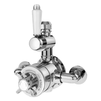 Traditional Exposed Twin Thermostatic Shower Valve (1 Outlet) - Chrome - Balterley