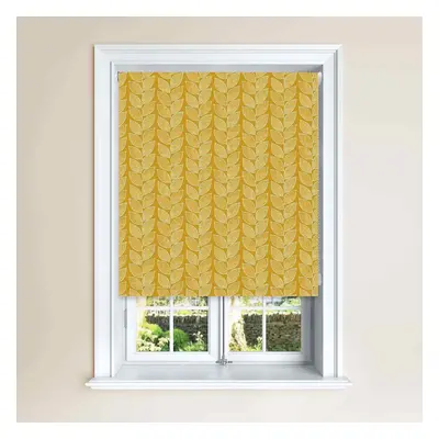 (Saffron, cm Width x cm Drop) Beanstalk Leaf Design Blackout Roller Windows Blinds