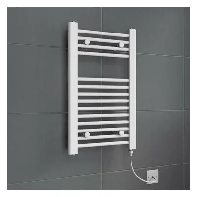 Modern Bathroom Electric Flat Towel Rail Ladder Radiator x 400mm White 150W