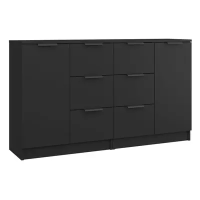 (black, 2) vidaXL 2x Sideboards Engineered Wood Cupboard Console Cabinet Multi Colours