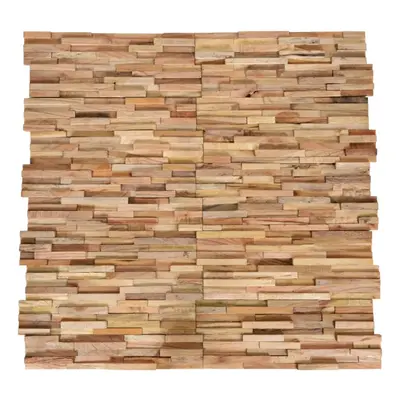 vidaXL 10x Solid Teak Wood 3D Wall Cladding Panels 1.08 m? Wall Decoration