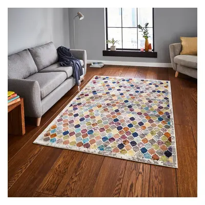 (200x290cm) 16th Avenue Multi Coloured Rugs 35A Geometric Powerloomed Vibrant Mats