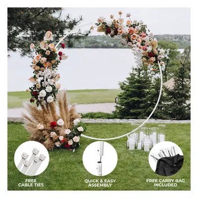 Wedding Moongate White 2m Metal Arch Round Frame Flowers Balloon Decoration