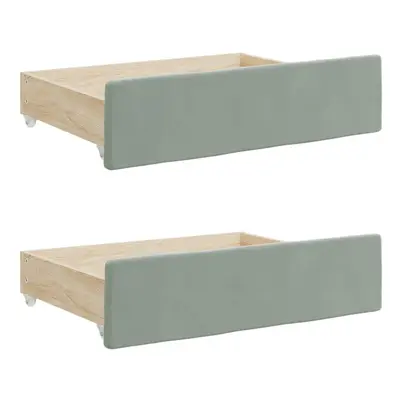 vidaXL Bed Drawers Storage Unit pcs Light Grey Engineered Wood and Velvet