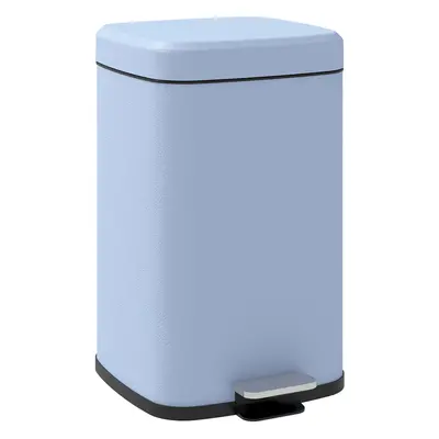 HOMCOM 20L Kitchen Pedal Bin, Metal Rubbish Bin with Soft-close Lid, Light Blue