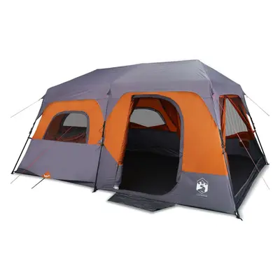 vidaXL Family Tent 9-Person Dome Tent Grey and Orange Quick Release Waterproof