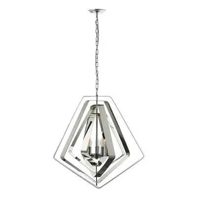 Hanging Ceiling Pendant Light Polished Chrome Ring Shade Modern Bulb Lamp