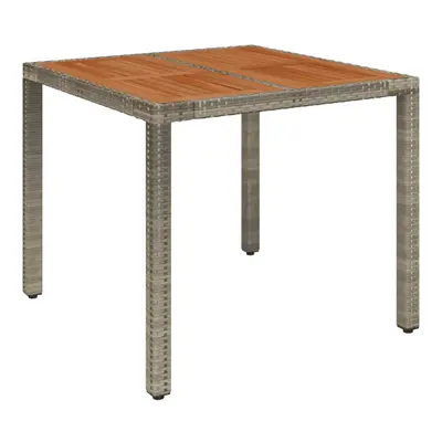 (grey and brown, x x cm) vidaXL Garden Table Outdoor Patio Dining Dinner Table with Top Poly Rat