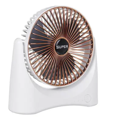 (Gold) Summer Fan Rechargeable Low Noise Gear Adjustment Desk Mini Fan Electric Cooling Fan