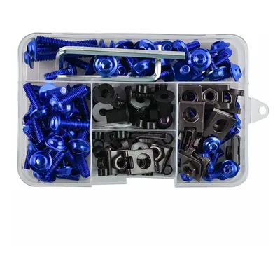 177PCS/Set CNC Alloy M6 M5 Fairing Bolts Kit Bodywork Screws Nut For Motorcycle Blue