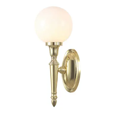 IP44 Wall Light Globe Shaped Glass Shade LED Included Polished Brass LED G9 3.5W