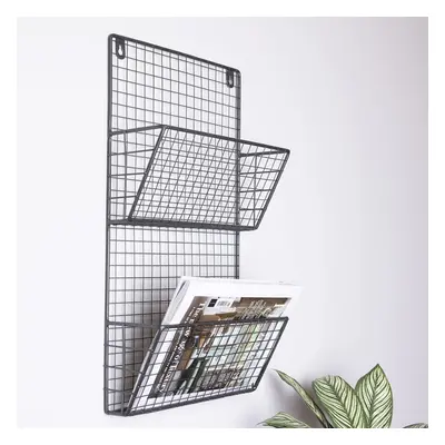 Charnwood Contemporary Iron Grey Mountable Magazine Rack Inside/Outside Use 1.2kg L58 x W32 x D1