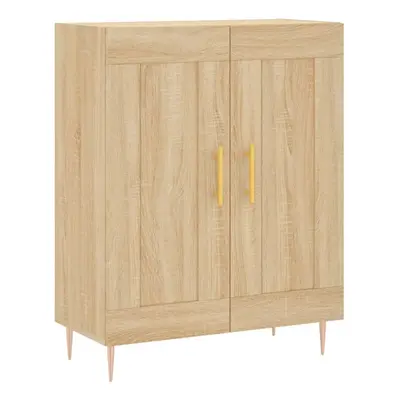 (sonoma oak) vidaXL Sideboard Storage Cabinet Cupboard High Gloss White Engineered Wood