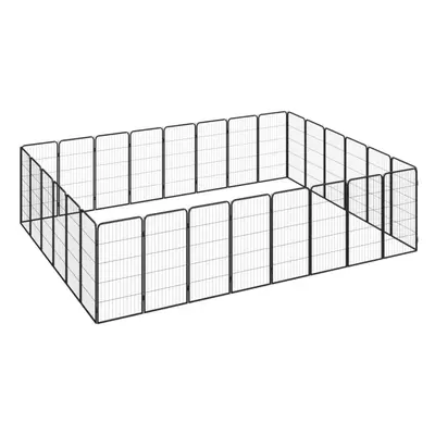 (400 x x cm) vidaXL Dog Playpen Panels Black Powder-coated Steel Dog Kennel Multi Sizes