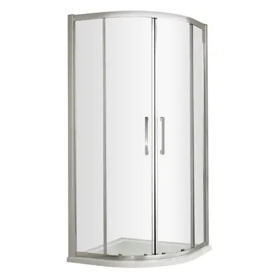 Sonic 8mm Toughened Safety Glass Shower Quadrant & Bar Handle, Chrome - 800mm - Balterley