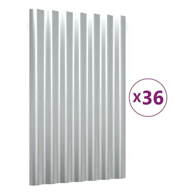 (silver, x cm) vidaXL 12/36x Roof Panels Powder-coated Steel Corrugated Multi Colours/Sizes