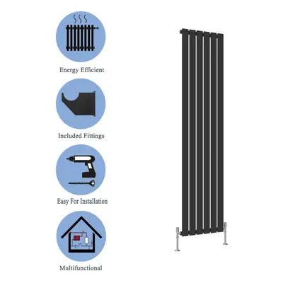 (Black, 1800*408mm?single)) Flat Panel Column Radiator