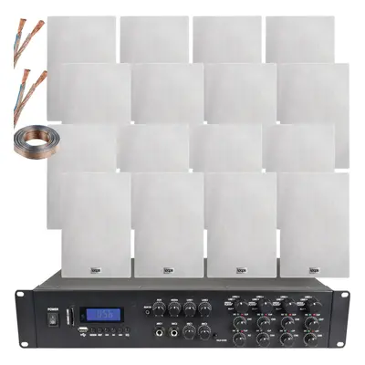 2200W Bluetooth Sound System & 16x 140W In Wall Speakers - Zone Multi Room Amp