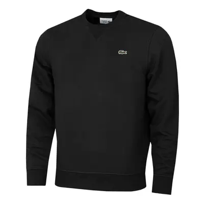 (M, Black) Lacoste Mens Sport Soft Cotton Blend Ribbed Collar Fleece Sweater