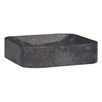 vidaXL Sink Black 40x40x10 cm Marble Natural Stone Basin Washroom Bathroom