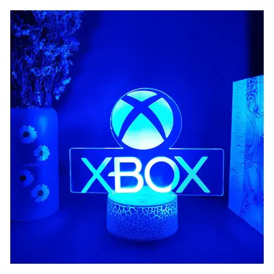 (Black, color touch+remote control) Game Icon 3D Illusion Lamp Gaming Room Desktop Setup LED Sen