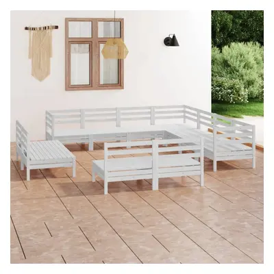 vidaXL Garden Lounge Set Outdoor Lounge Set Piece Solid Wood Pine White