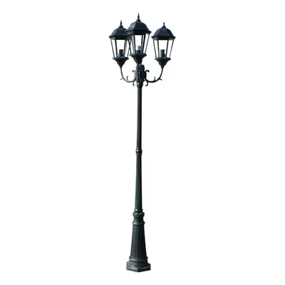 vidaXL Brighton Garden Light Post 3-arms 230cm Dark Green/Black Outdoor Lamp