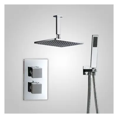 Temelis Dial Way Square Set - Ceiling Head & Handset