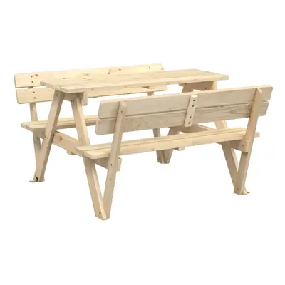 (natural) vidaXL Picnic Table for Kids with Umbrella Water Play Table Solid Wood Fir