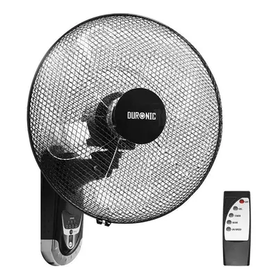 Duronic FN55 Wall Mounted Fan, Oscillating/Rotating Inch Head, 60W Power - Speeds, Timer Functio