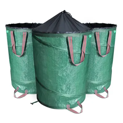 VOUNOT Set of Heavy Duty Pop Up Garden Waste Bags, Litre Garden Refuse Rubbish Bags with Handles